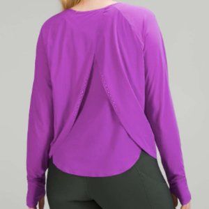 Lululemon UV Protection Running Long Sleeve Shirt Moonlit Magenta SZ 12
